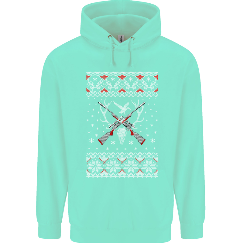Huntsmath Christmas Hunting Funny Xmas Childrens Kids Hoodie Peppermint