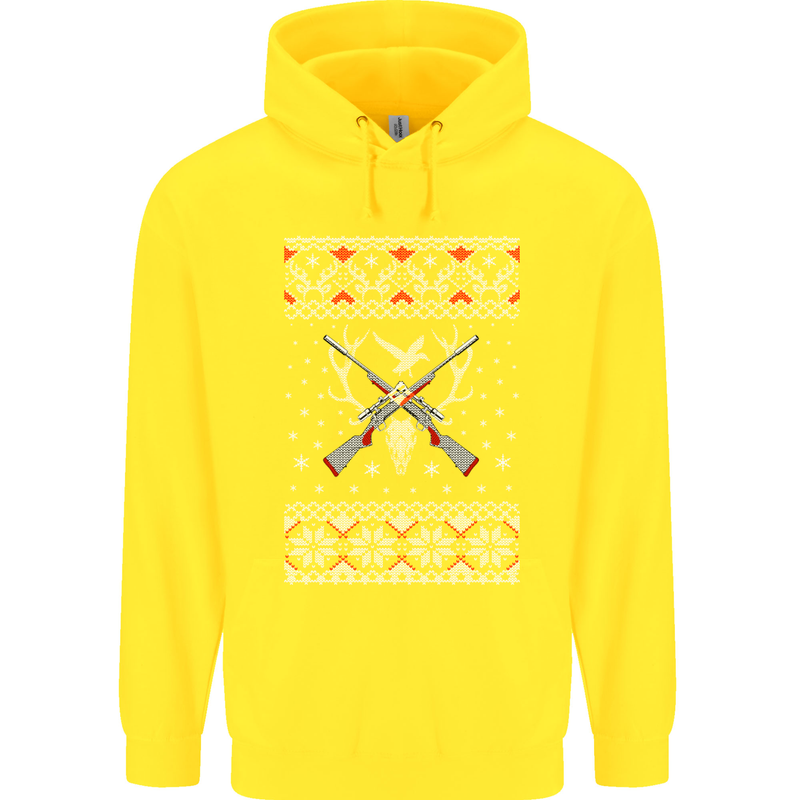 Huntsmath Christmas Hunting Funny Xmas Childrens Kids Hoodie Yellow