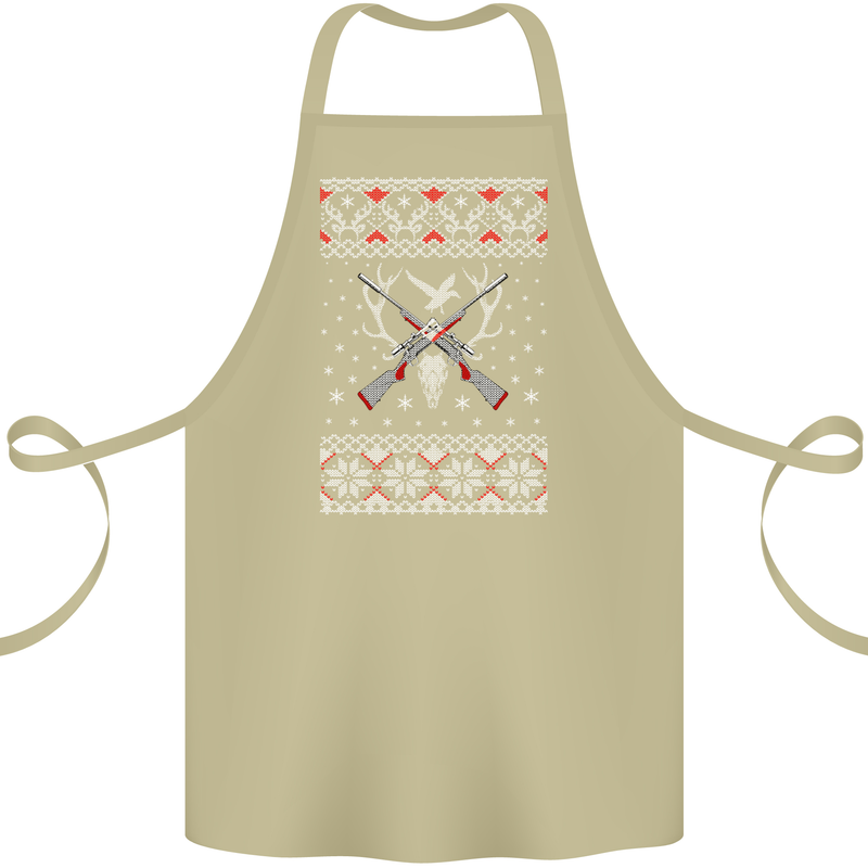 Huntsmath Christmas Hunting Funny Xmas Cotton Apron 100% Organic Khaki