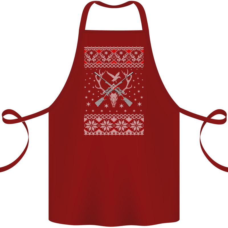 Huntsmath Christmas Hunting Funny Xmas Cotton Apron 100% Organic Maroon