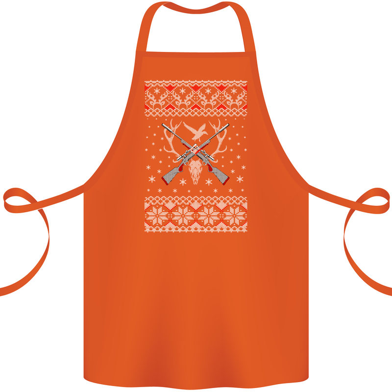 Huntsmath Christmas Hunting Funny Xmas Cotton Apron 100% Organic Orange