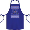 Huntsmath Christmas Hunting Funny Xmas Cotton Apron 100% Organic Royal Blue