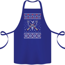 Huntsmath Christmas Hunting Funny Xmas Cotton Apron 100% Organic Royal Blue