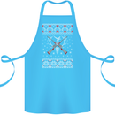 Huntsmath Christmas Hunting Funny Xmas Cotton Apron 100% Organic Turquoise