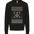 Huntsmath Christmas Hunting Funny Xmas Kids Sweatshirt Jumper Black