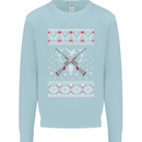 Huntsmath Christmas Hunting Funny Xmas Kids Sweatshirt Jumper Light Blue