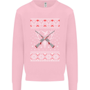 Huntsmath Christmas Hunting Funny Xmas Kids Sweatshirt Jumper Light Pink