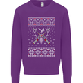 Huntsmath Christmas Hunting Funny Xmas Kids Sweatshirt Jumper Purple