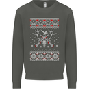 Huntsmath Christmas Hunting Funny Xmas Kids Sweatshirt Jumper Storm Grey