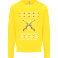 Huntsmath Christmas Hunting Funny Xmas Kids Sweatshirt Jumper Yellow