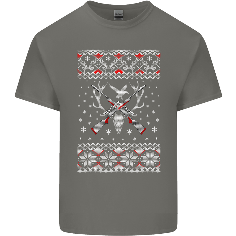 Huntsmath Christmas Hunting Funny Xmas Kids T-Shirt Childrens Charcoal