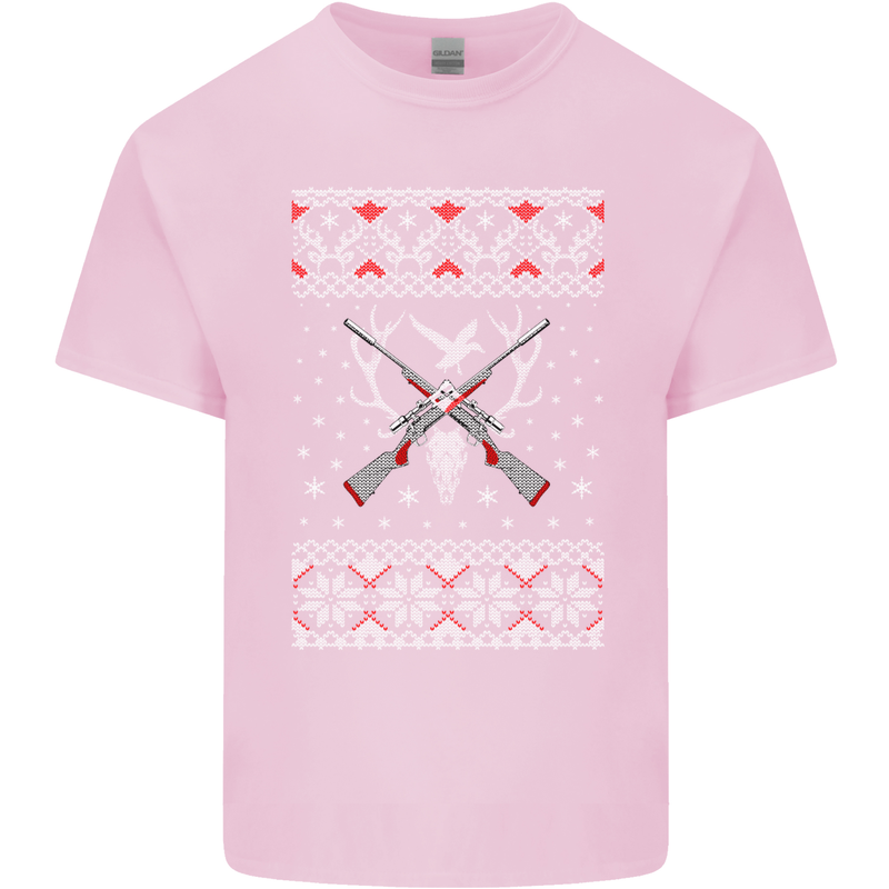 Huntsmath Christmas Hunting Funny Xmas Kids T-Shirt Childrens Light Pink