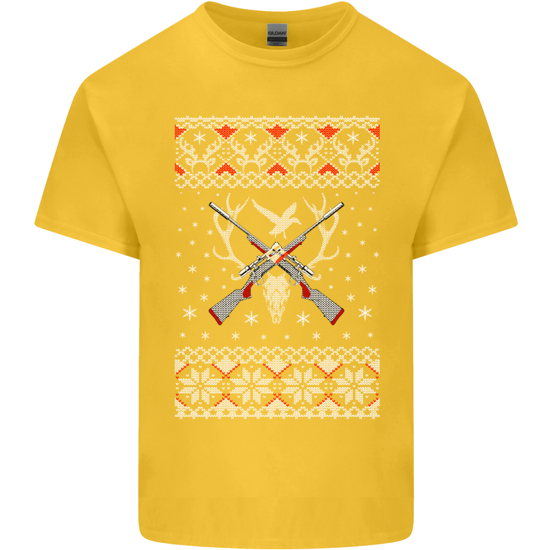 Huntsmath Christmas Hunting Funny Xmas Kids T-Shirt Childrens Yellow