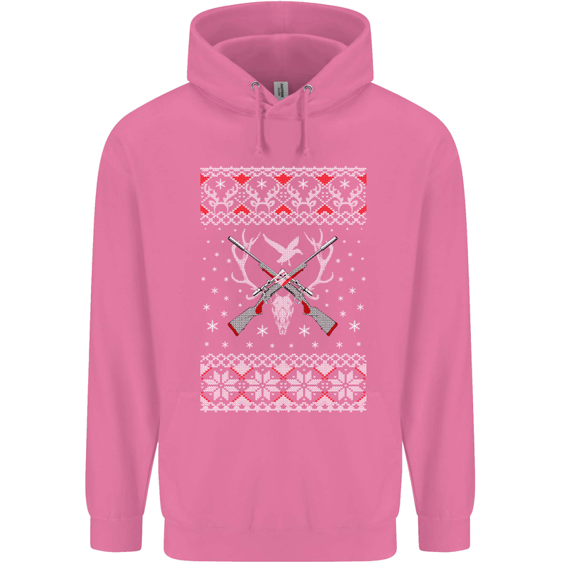 Huntsmath Christmas Hunting Funny Xmas Mens 80% Cotton Hoodie Azelea