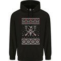 Huntsmath Christmas Hunting Funny Xmas Mens 80% Cotton Hoodie Black