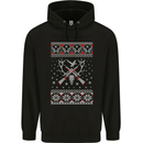 Huntsmath Christmas Hunting Funny Xmas Mens 80% Cotton Hoodie Black