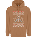 Huntsmath Christmas Hunting Funny Xmas Mens 80% Cotton Hoodie Caramel Latte