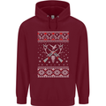 Huntsmath Christmas Hunting Funny Xmas Mens 80% Cotton Hoodie Maroon
