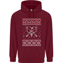 Huntsmath Christmas Hunting Funny Xmas Mens 80% Cotton Hoodie Maroon