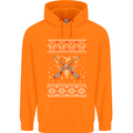 Huntsmath Christmas Hunting Funny Xmas Mens 80% Cotton Hoodie Orange