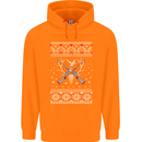 Huntsmath Christmas Hunting Funny Xmas Mens 80% Cotton Hoodie Orange