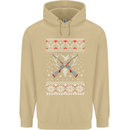 Huntsmath Christmas Hunting Funny Xmas Mens 80% Cotton Hoodie Sand