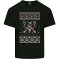 Huntsmath Christmas Hunting Funny Xmas Mens Cotton T-Shirt Tee Top Black