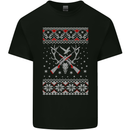 Huntsmath Christmas Hunting Funny Xmas Mens Cotton T-Shirt Tee Top Black