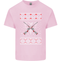 Huntsmath Christmas Hunting Funny Xmas Mens Cotton T-Shirt Tee Top Light Pink