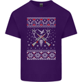Huntsmath Christmas Hunting Funny Xmas Mens Cotton T-Shirt Tee Top Purple