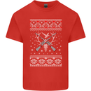 Huntsmath Christmas Hunting Funny Xmas Mens Cotton T-Shirt Tee Top Red