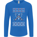 Huntsmath Christmas Hunting Funny Xmas Mens Long Sleeve T-Shirt Royal Blue