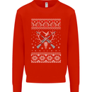 Huntsmath Christmas Hunting Funny Xmas Mens Sweatshirt Jumper Bright Red