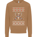 Huntsmath Christmas Hunting Funny Xmas Mens Sweatshirt Jumper Caramel Latte