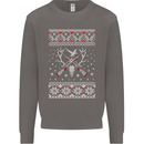 Huntsmath Christmas Hunting Funny Xmas Mens Sweatshirt Jumper Charcoal