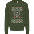 Huntsmath Christmas Hunting Funny Xmas Mens Sweatshirt Jumper Forest Green