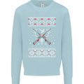 Huntsmath Christmas Hunting Funny Xmas Mens Sweatshirt Jumper Light Blue