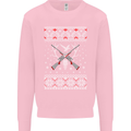 Huntsmath Christmas Hunting Funny Xmas Mens Sweatshirt Jumper Light Pink