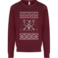 Huntsmath Christmas Hunting Funny Xmas Mens Sweatshirt Jumper Maroon