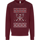 Huntsmath Christmas Hunting Funny Xmas Mens Sweatshirt Jumper Maroon