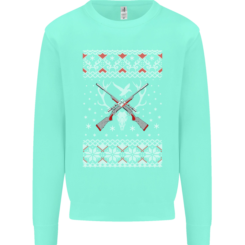 Huntsmath Christmas Hunting Funny Xmas Mens Sweatshirt Jumper Peppermint