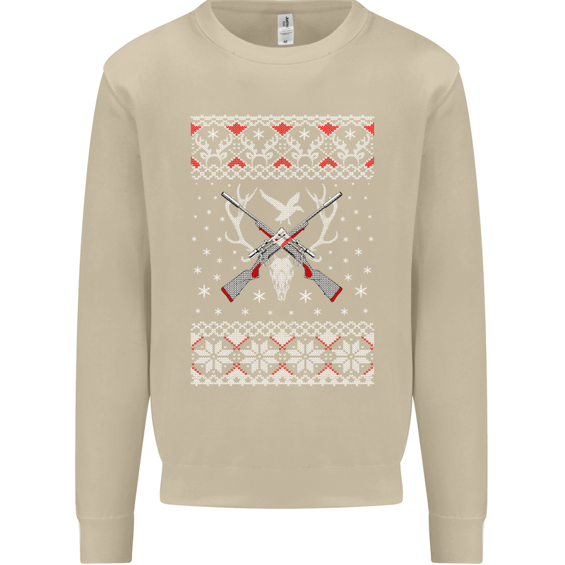 Huntsmath Christmas Hunting Funny Xmas Mens Sweatshirt Jumper Sand