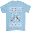 Huntsmath Christmas Hunting Funny Xmas Mens T-Shirt Cotton Gildan Light Blue