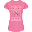 Huntsmath Christmas Hunting Funny Xmas Womens Petite Cut T-Shirt Azalea