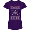 Huntsmath Christmas Hunting Funny Xmas Womens Petite Cut T-Shirt Purple