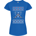 Huntsmath Christmas Hunting Funny Xmas Womens Petite Cut T-Shirt Royal Blue