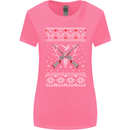 Huntsmath Christmas Hunting Funny Xmas Womens Wider Cut T-Shirt Azalea