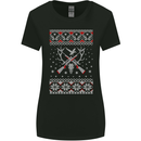 Huntsmath Christmas Hunting Funny Xmas Womens Wider Cut T-Shirt Black