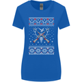 Huntsmath Christmas Hunting Funny Xmas Womens Wider Cut T-Shirt Royal Blue