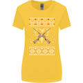 Huntsmath Christmas Hunting Funny Xmas Womens Wider Cut T-Shirt Yellow